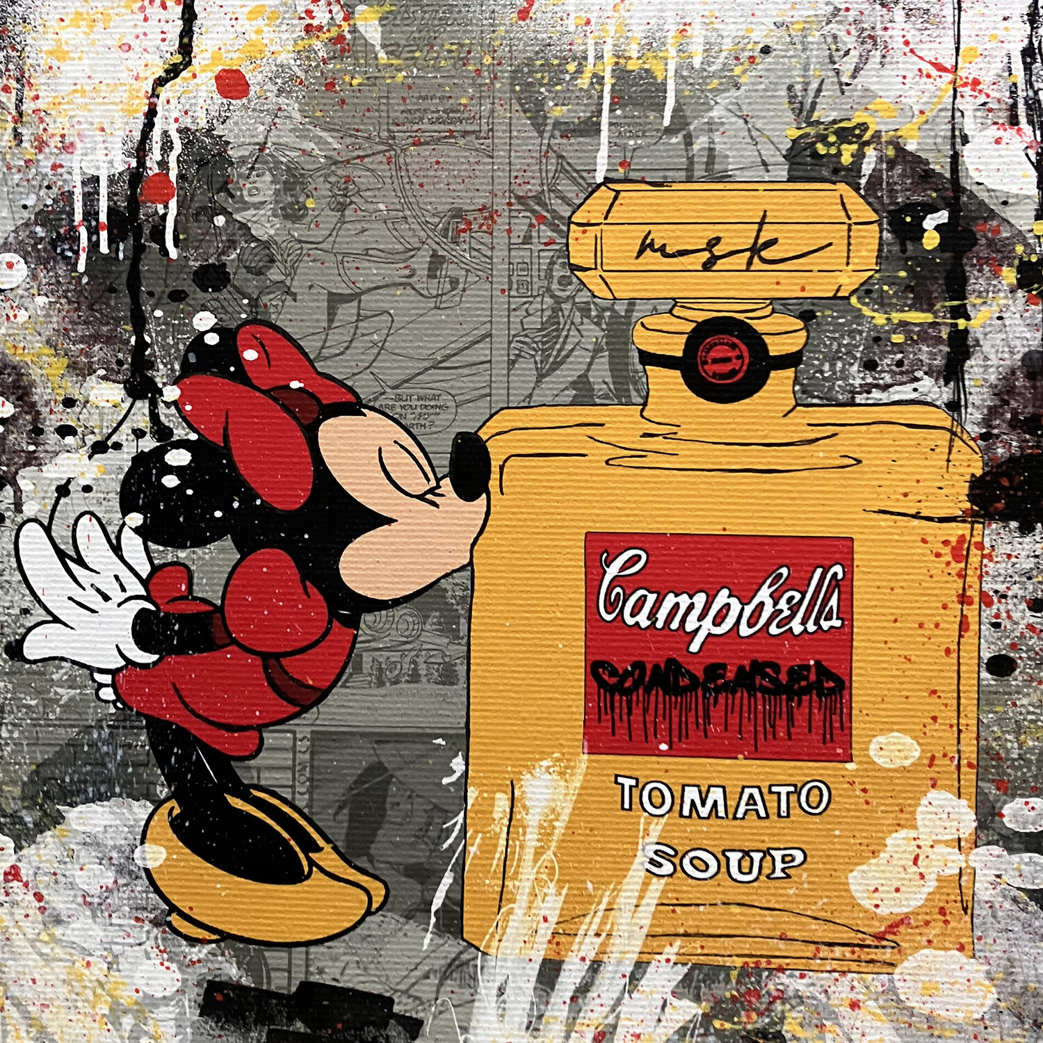 Senteur soupe à la tomate Misako Street Art Original painting for sale