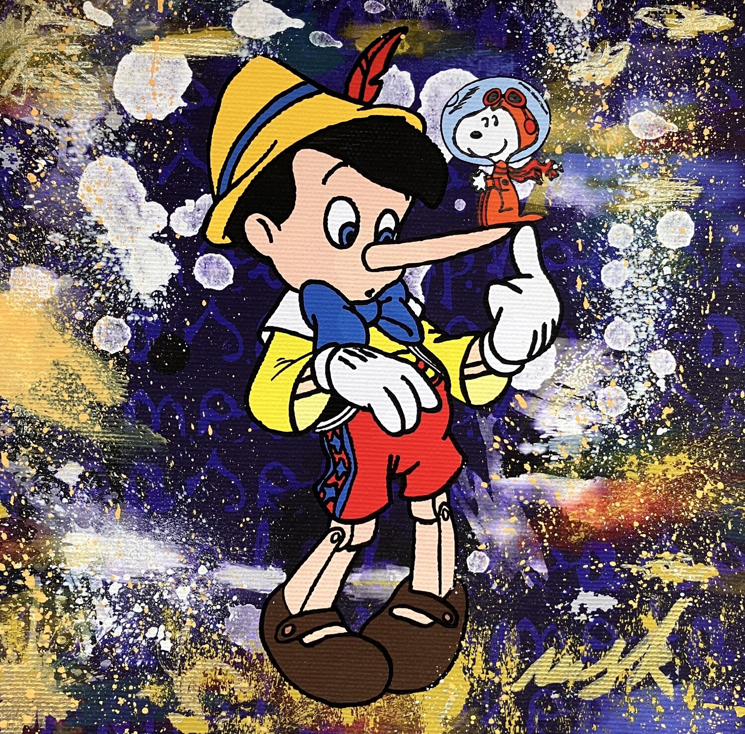 Menteur en apesanteur Misako Street Art Original painting for sale