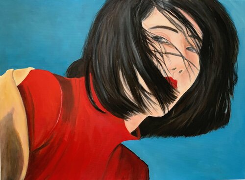 The asian girl by Sanne Rasmussen, Painting for Sale on Select