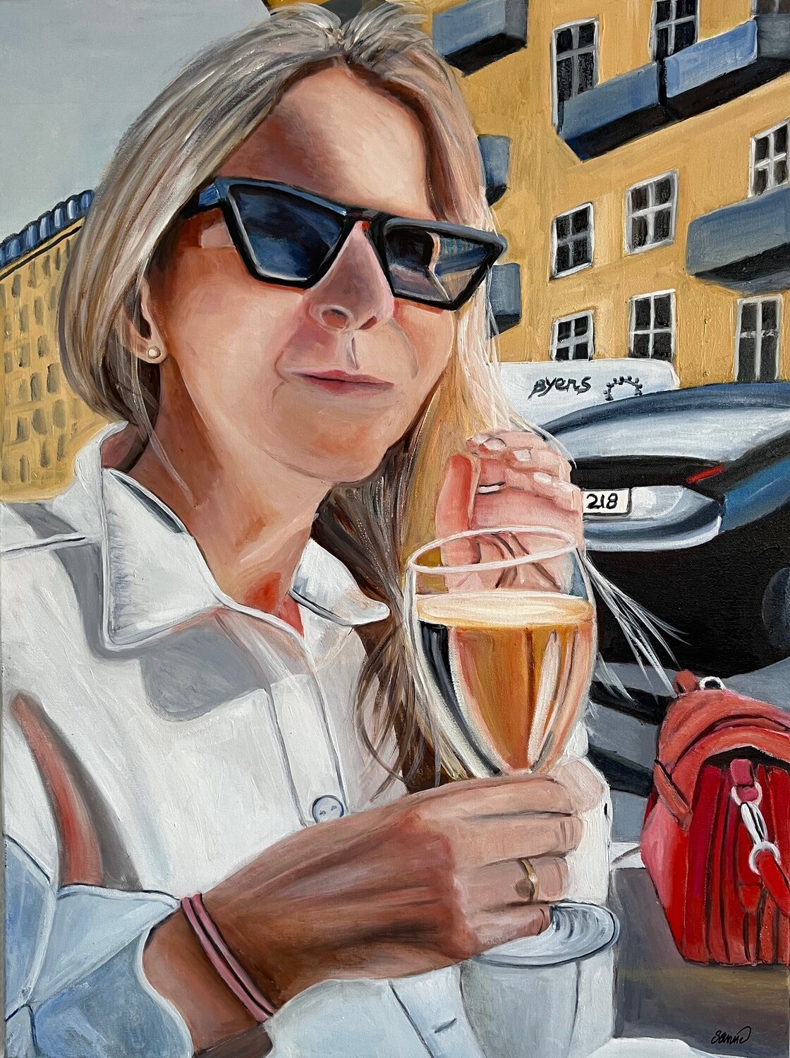 Rose time II Sanne Rasmussen Original painting for sale