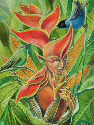 Hada Heliconia by Jorge Bernard, Painting for Sale on Select
