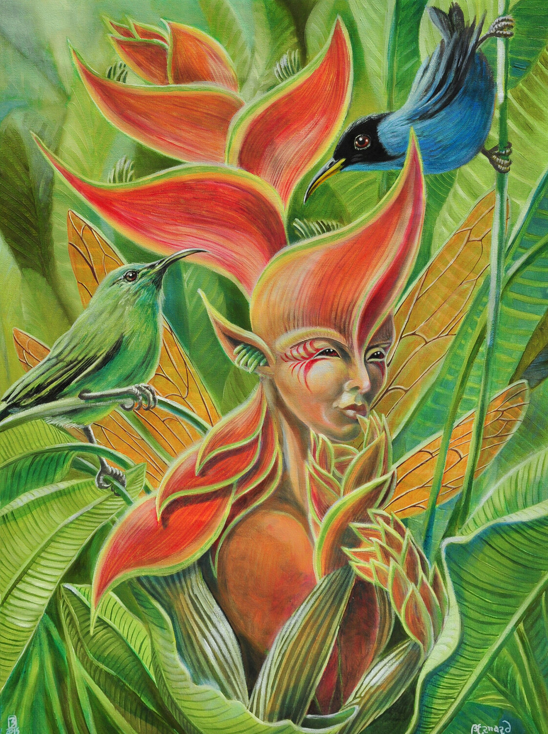 Hada Heliconia Jorge Bernard Original painting for sale