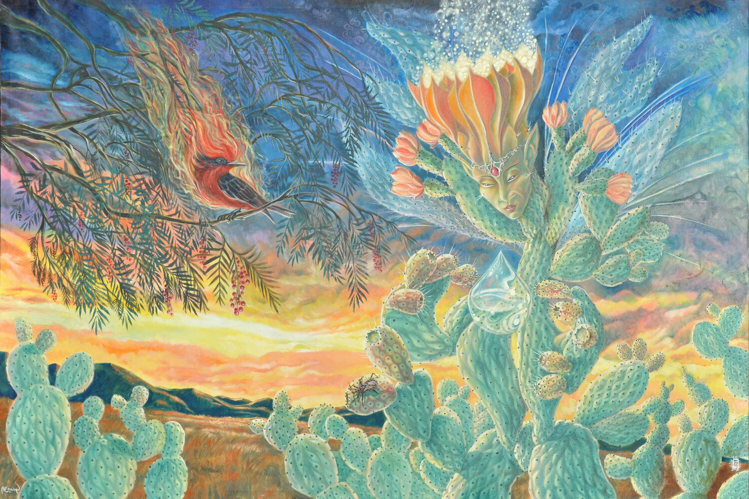 Hada Tuna y el Bolita de Fuego Jorge Bernard Original painting for sale