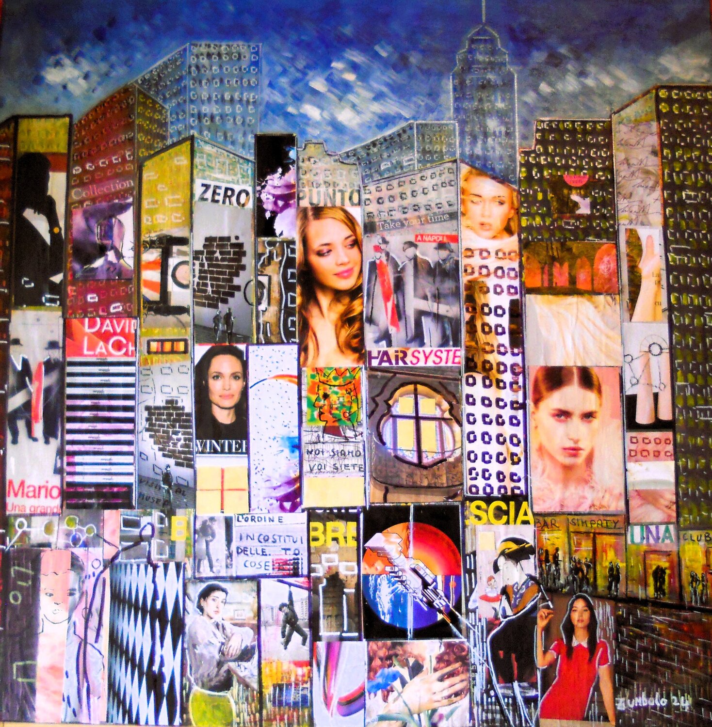 Men in the cityes - L'ordine incostituito delle cose Giuseppe Zumbolo Original painting for sale