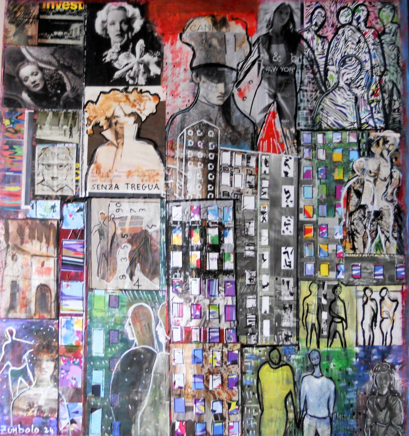 MEN IN THE CITIES - SENZA SOLUZIONI DI CONTINUITA' Giuseppe Zumbolo Original painting for sale