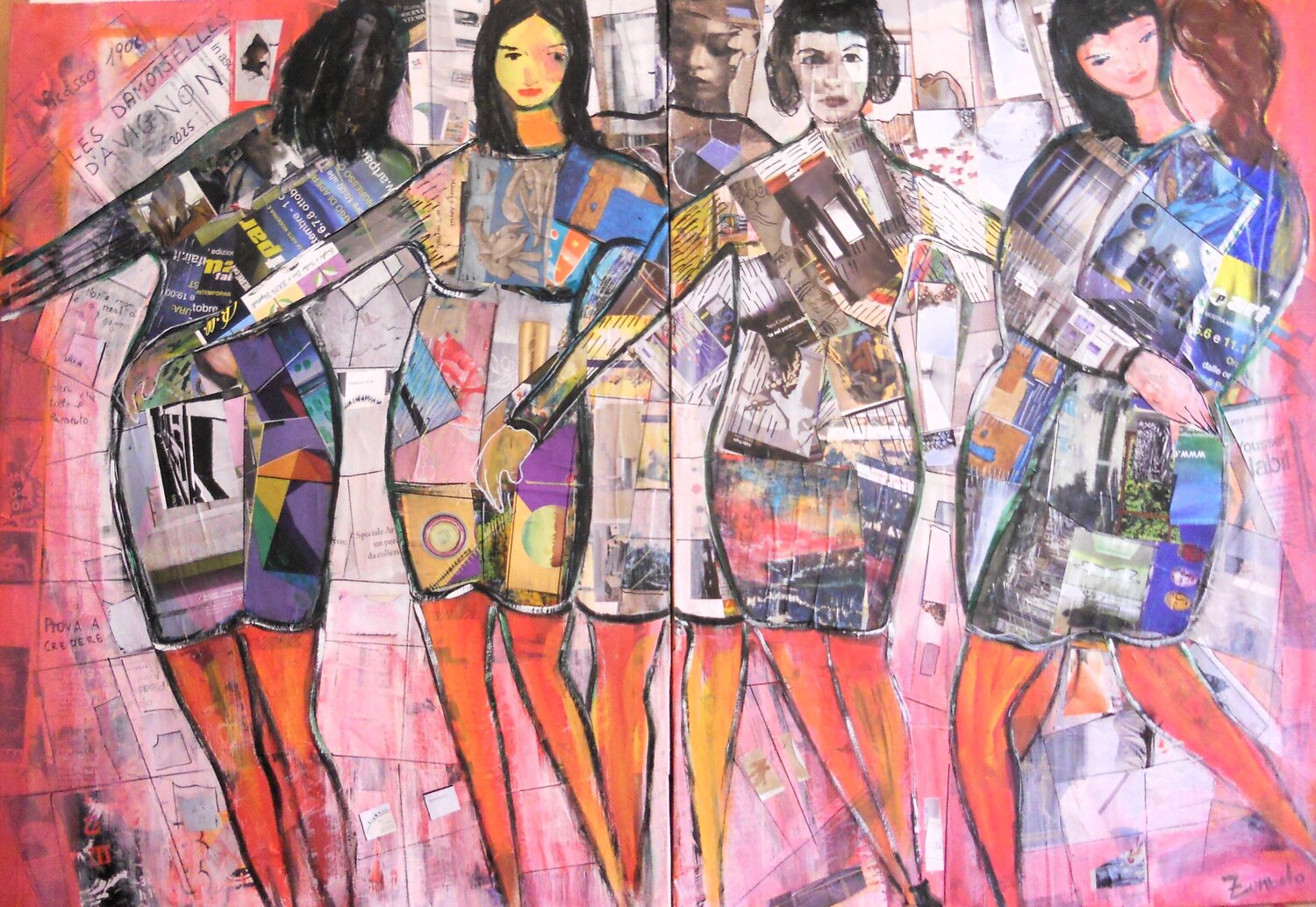 Le damoiselles d' Avignon 2025. Rivisitazione da Picasso Giuseppe Zumbolo Original painting for sale