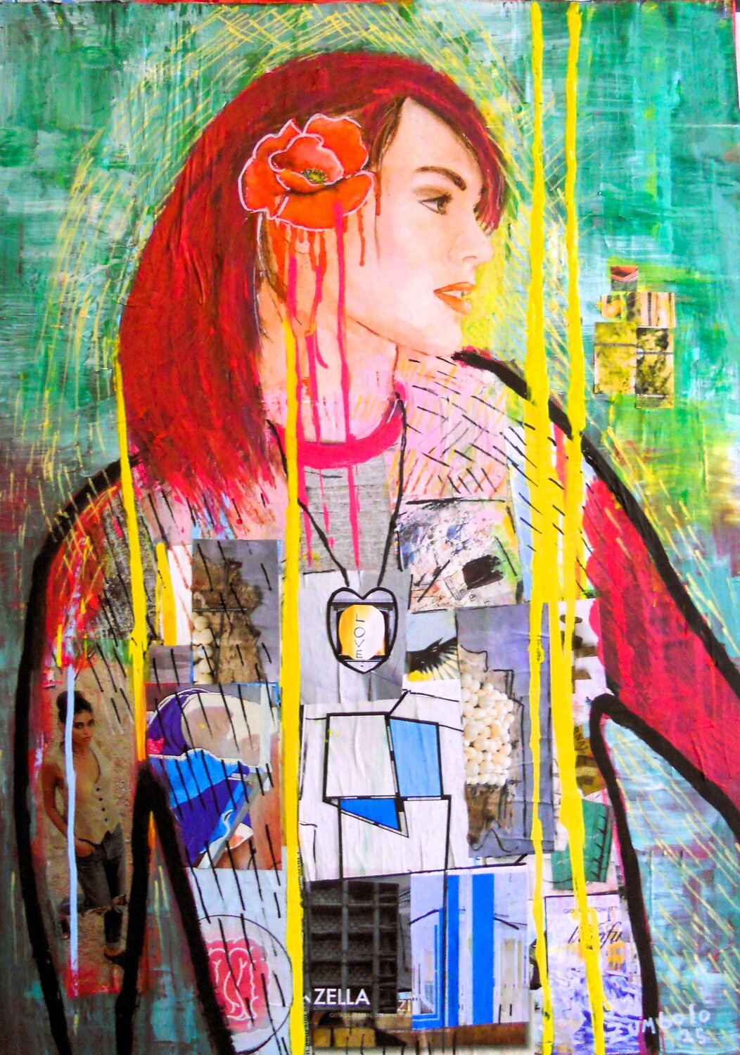 La ragazza col medaglione Giuseppe Zumbolo Original painting for sale