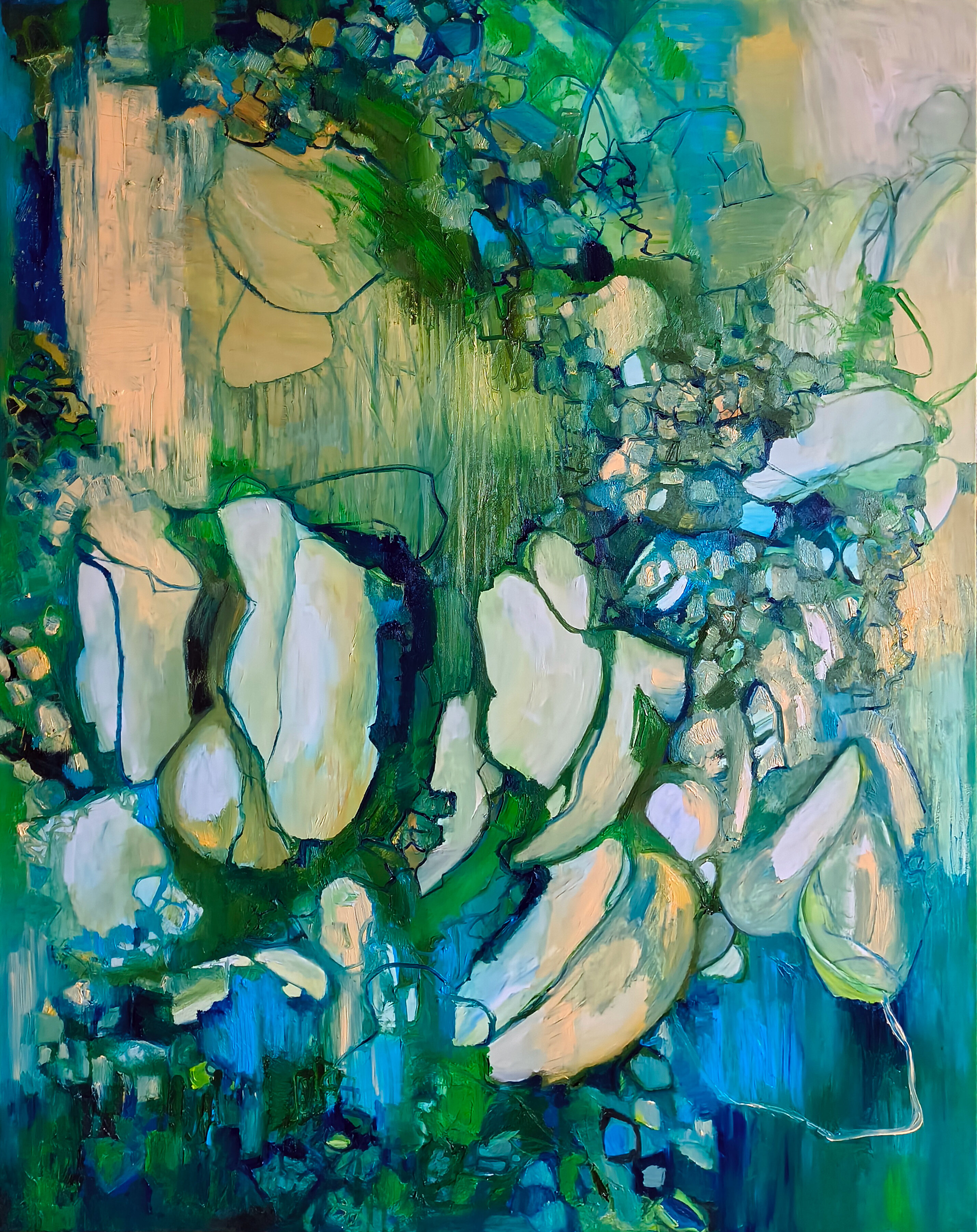 Spring rain drifting in