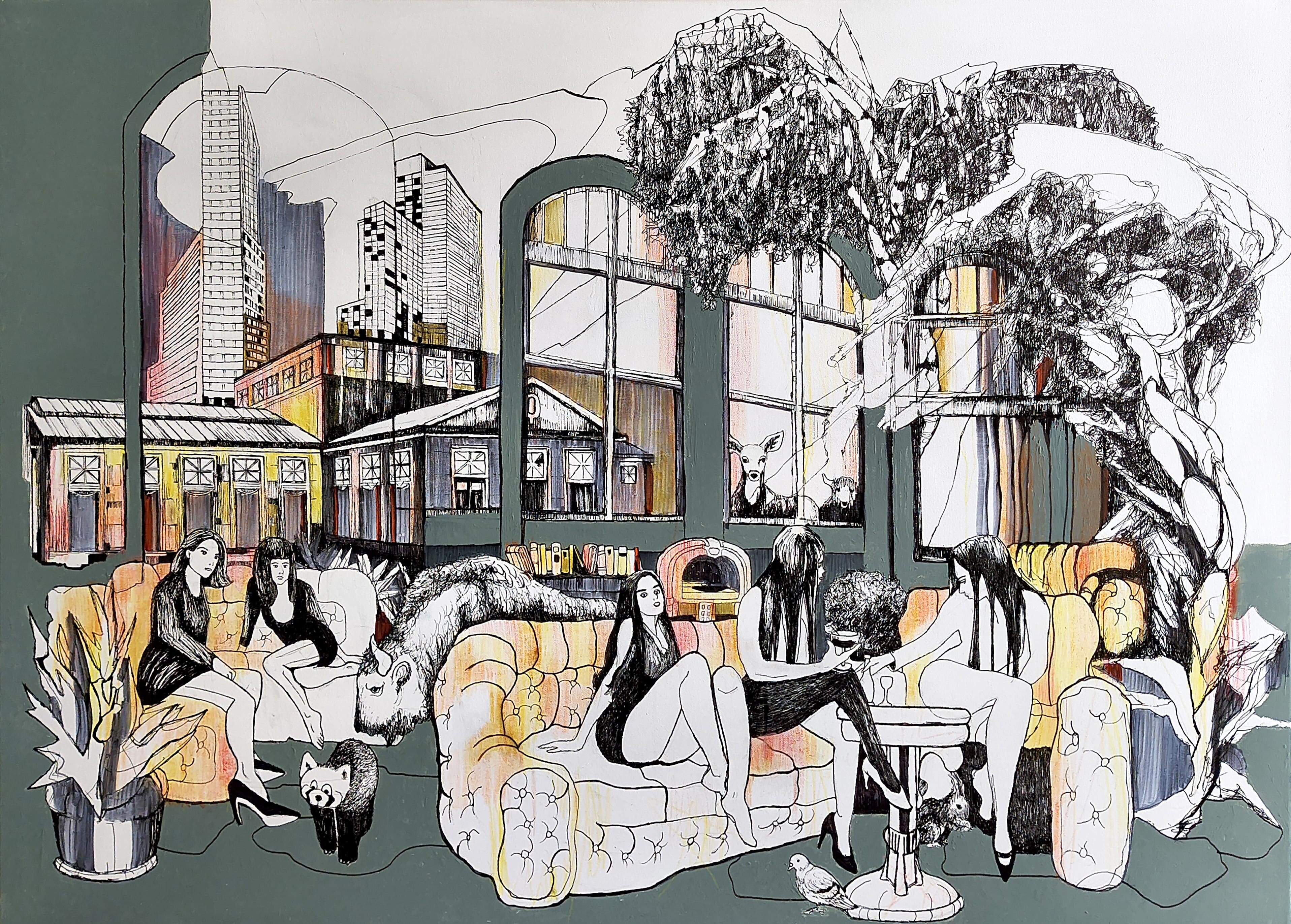 Lazy Sunday Afternoon at an Old Café