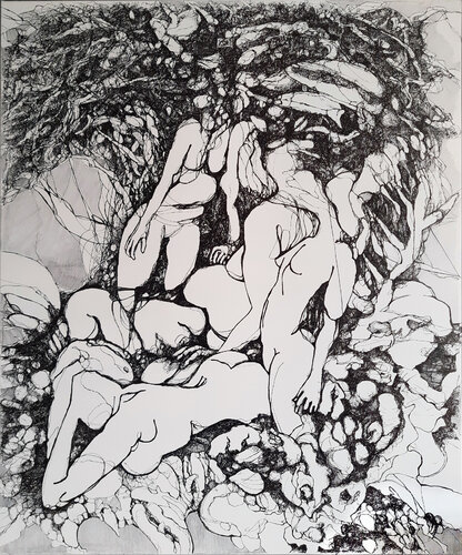 Linger at the Forest Seam by Jörg Kuplens, Drawing for Sale on Select