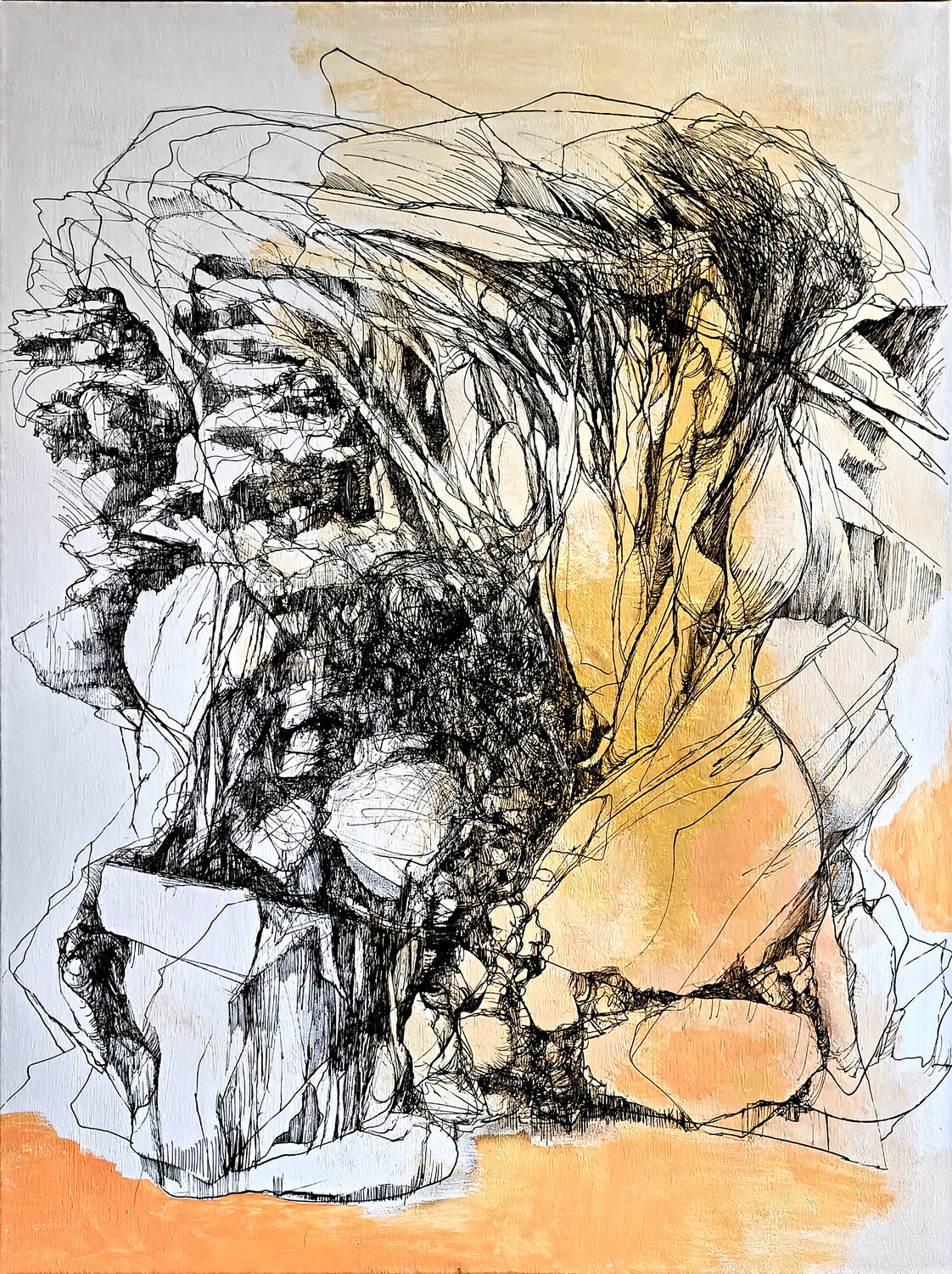 Strong Mountains Jörg Kuplens Drawing for sale
