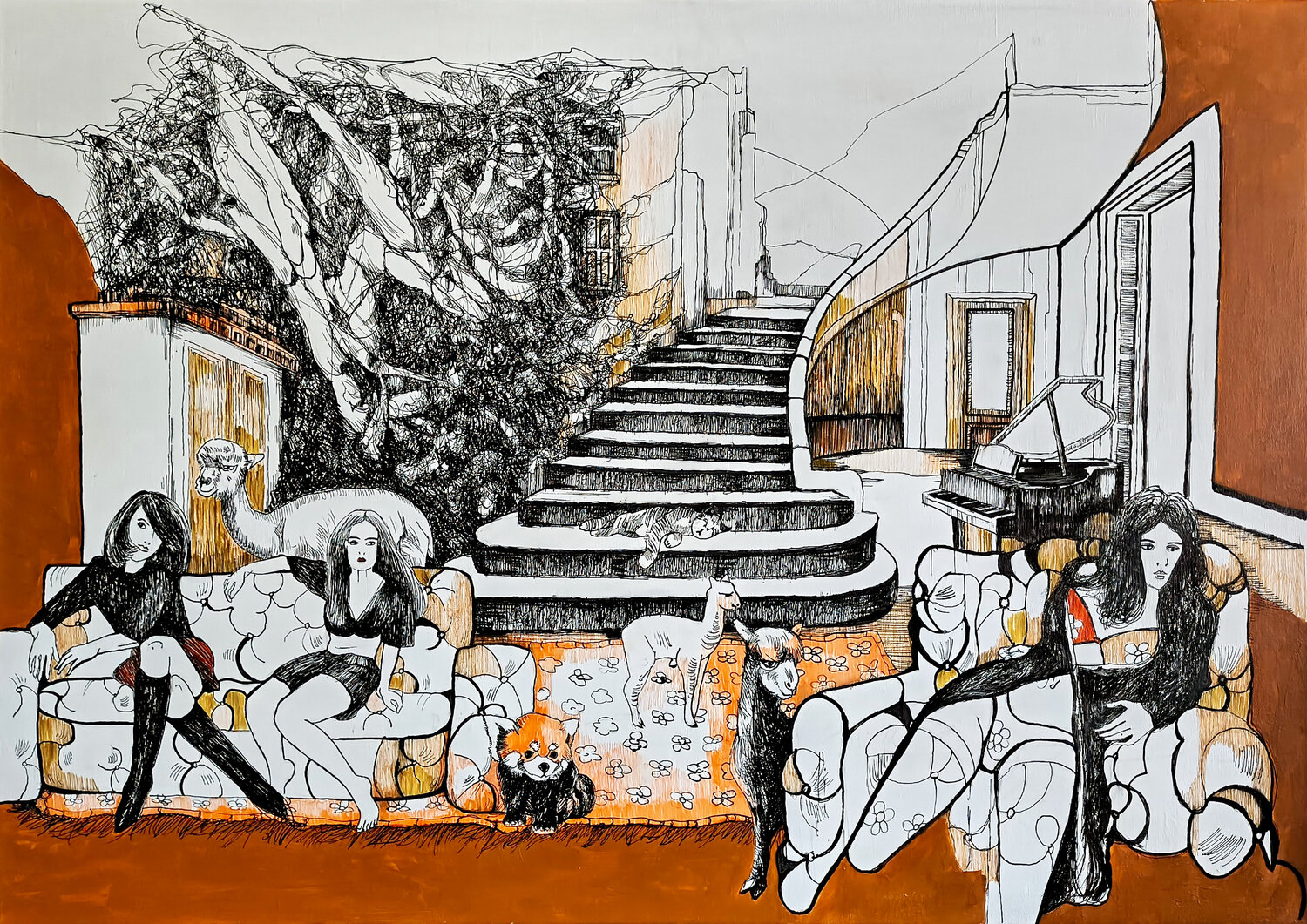 At The Lost Place: Waiting Around For Breakfast Jörg Kuplens Drawing for sale