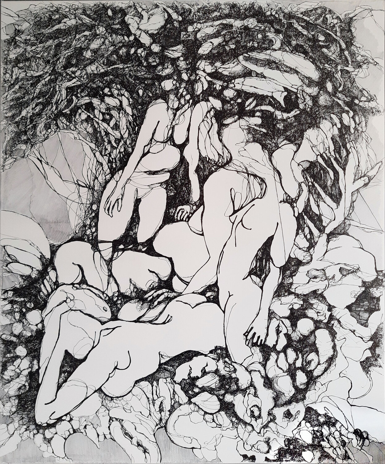 Linger at the Forest Seam Jörg Kuplens Drawing for sale