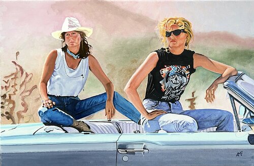 Scène culte 28 - Thelma & Louise by Arnaud Feuga, Painting for Sale on Select