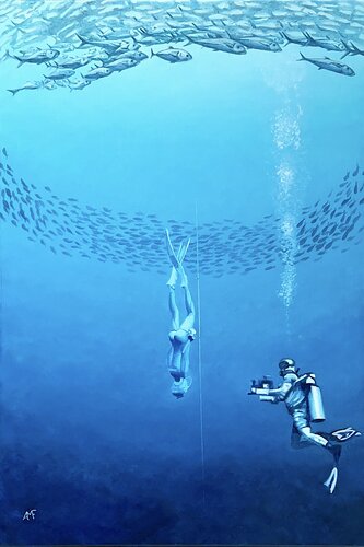 Apnée by Arnaud Feuga, Painting for Sale on Select