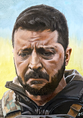 Volodymyr Zelensky by Arnaud Feuga, Painting for Sale on Select