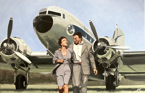 Edith et Marcel by Arnaud Feuga, Painting for Sale on Select