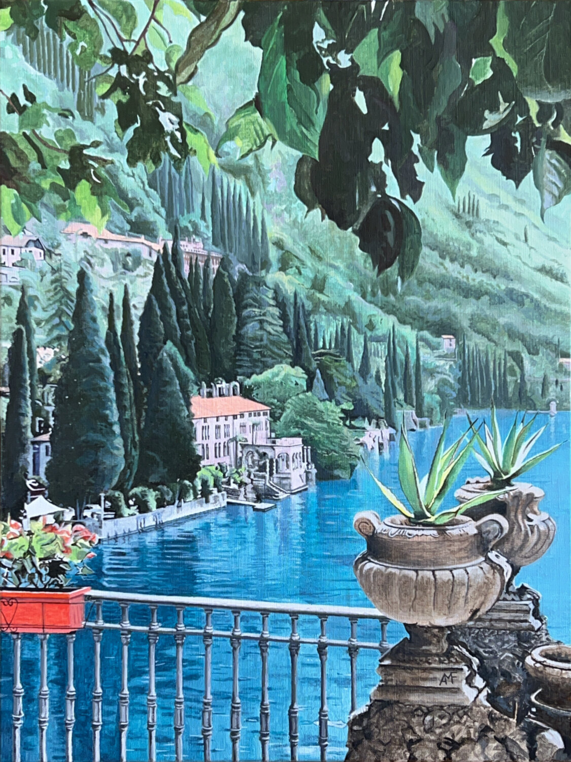 Villa Monastero Arnaud Feuga Original painting for sale