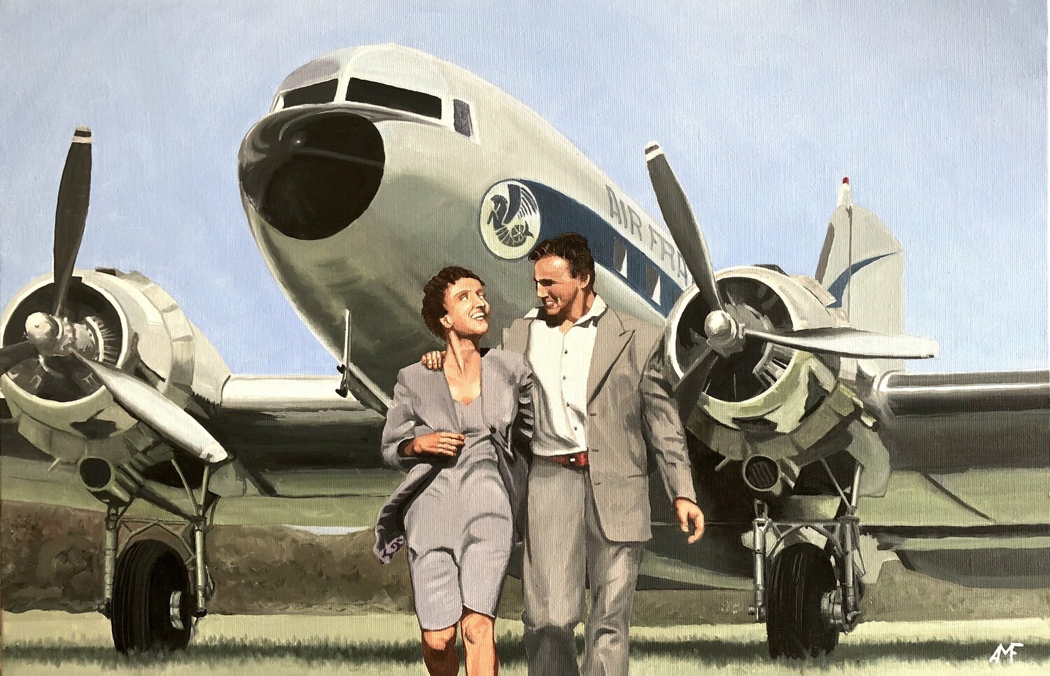 Edith et Marcel Arnaud Feuga Original painting for sale