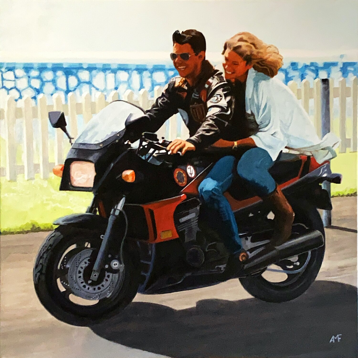Scène culte 19 - Top gun Arnaud Feuga Original painting for sale