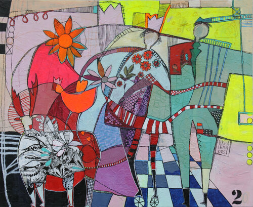 Zirkusbesuch. by Helmtrud Kraienhorst, Painting for Sale on Select