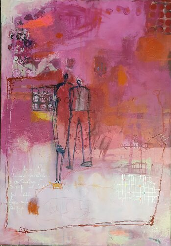 Pinke Lovestory by Helmtrud Kraienhorst, Painting for Sale on Select
