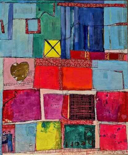 Herz gold by Helmtrud Kraienhorst, Painting for Sale on Select