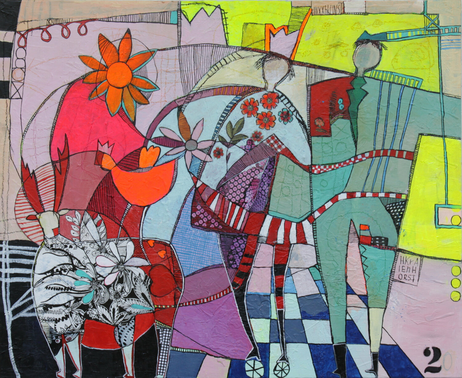 Zirkusbesuch. Helmtrud Kraienhorst Original painting for sale