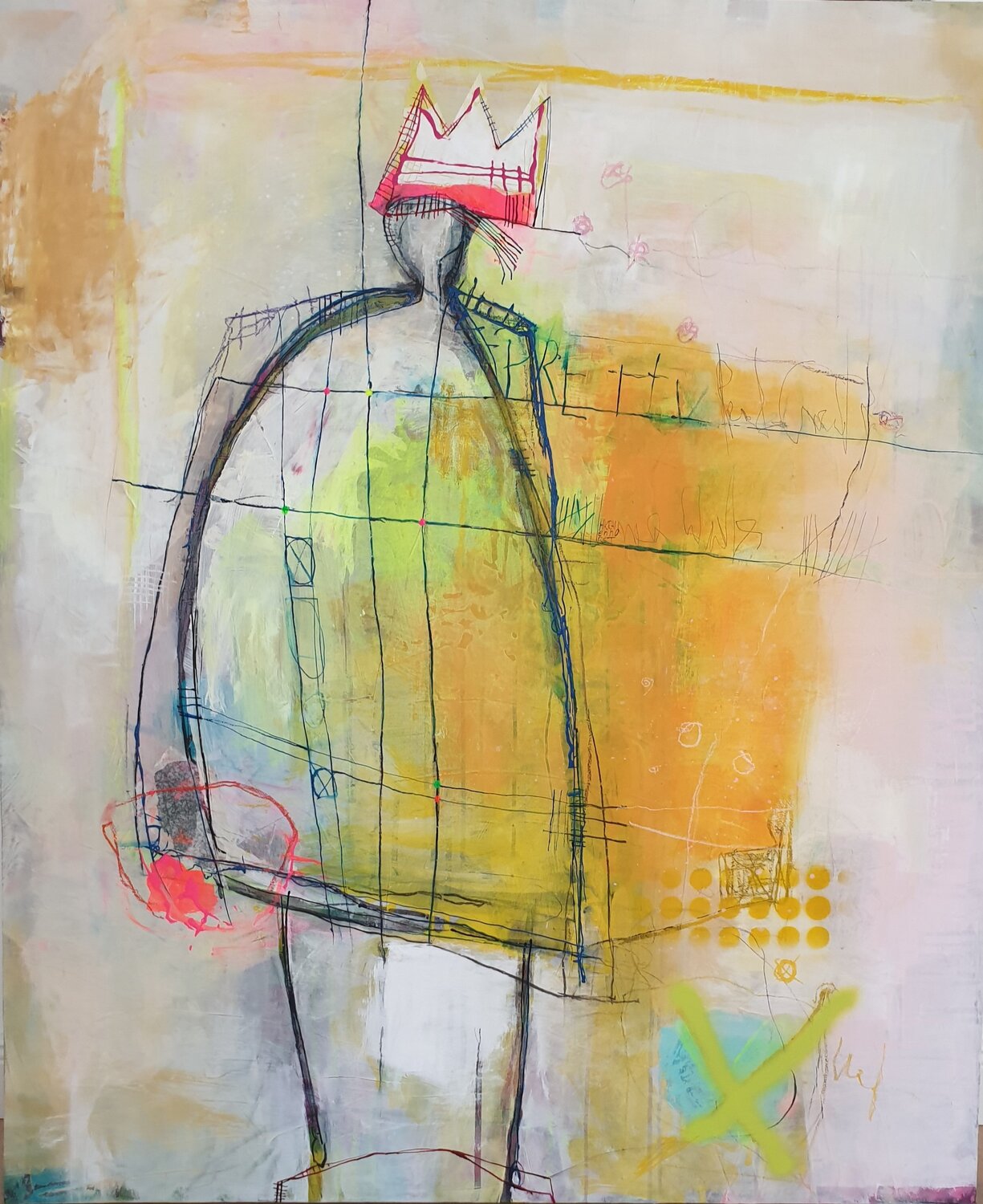 Yellow Queen Helmtrud Kraienhorst Original painting for sale
