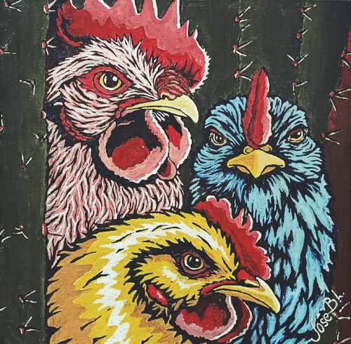 Las Comadres, ( The Chatty Gossips ) by José Blanco Lorenzo Blanco Lorenzo, Painting for Sale on Select
