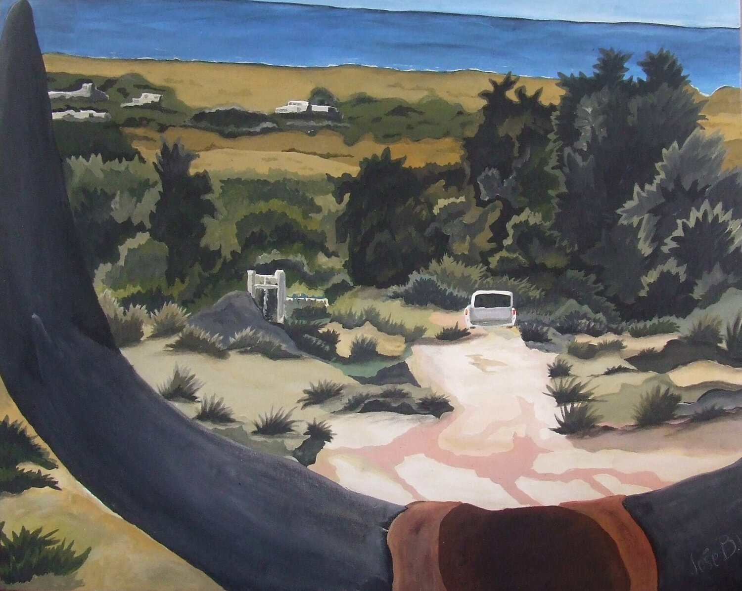 vista de Toro sobre Las Playitas José Blanco Lorenzo Blanco Lorenzo Original painting for sale