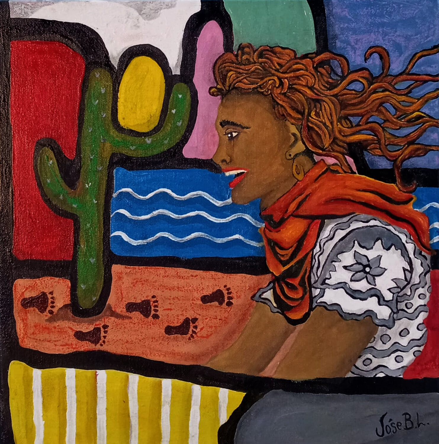Wild Curls, Wild Soul José Blanco Lorenzo Blanco Lorenzo Original painting for sale