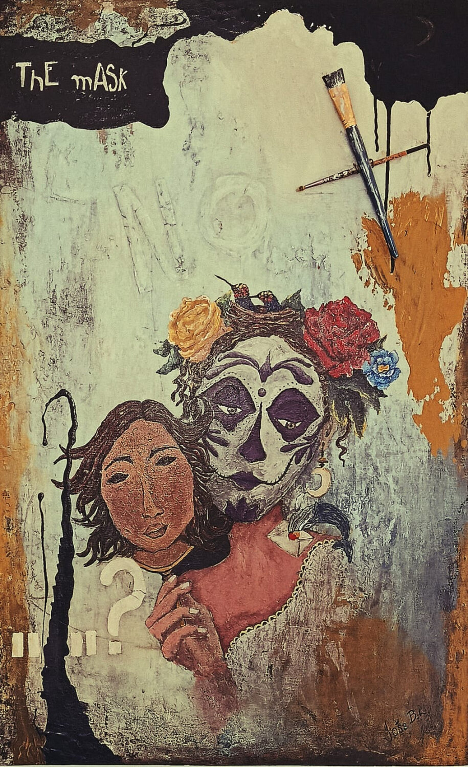 No More Mask José Blanco Lorenzo Blanco Lorenzo Original painting for sale