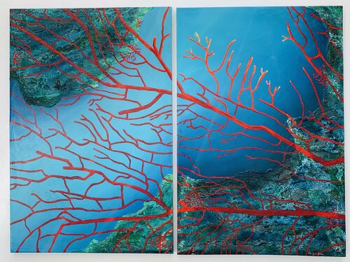Red coral by Wendy van Putten, Painting for Sale on Select