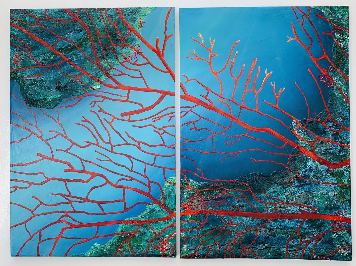 Red coral Wendy van Putten Original painting for sale