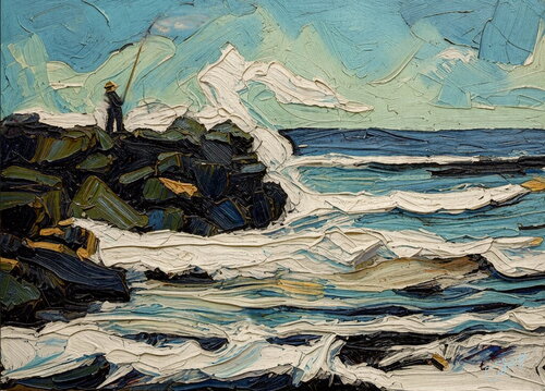 JETTY AT OCEAN SHORES…Giclee on Paper by Christine Sharp, Painting for Sale on Select