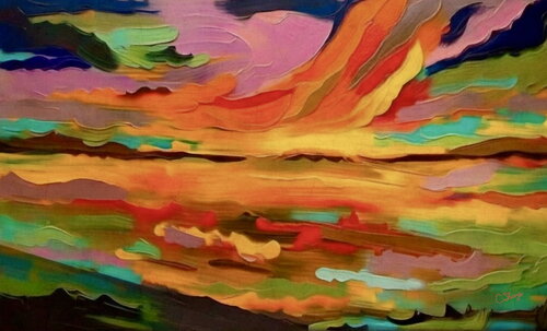 SURREAL SUNSET II…GICLEE FINE ART PRINT by Christine Sharp, Painting for Sale on Select
