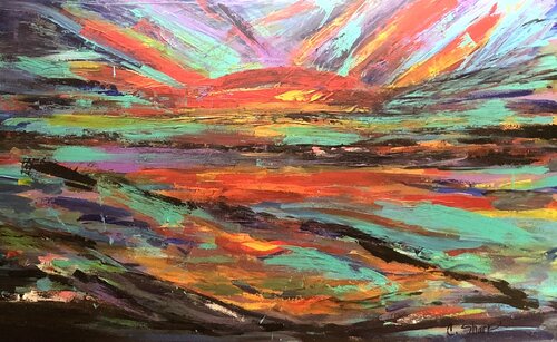 AURORA SUNSET II by Christine Sharp, Painting for Sale on Select