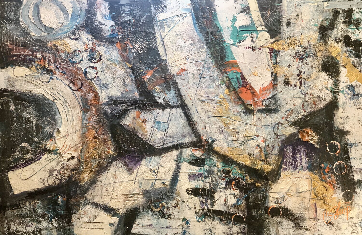 KALEIDOSCOPE SERIES: THREE RING CIRCUS I Christine Sharp Original painting for sale