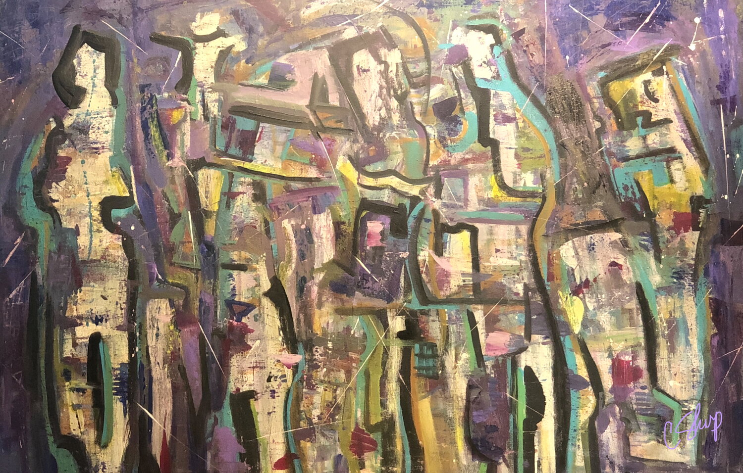 SAVING DEMOCRACY SERIES: NO PLACE TO RUN Christine Sharp Original painting for sale