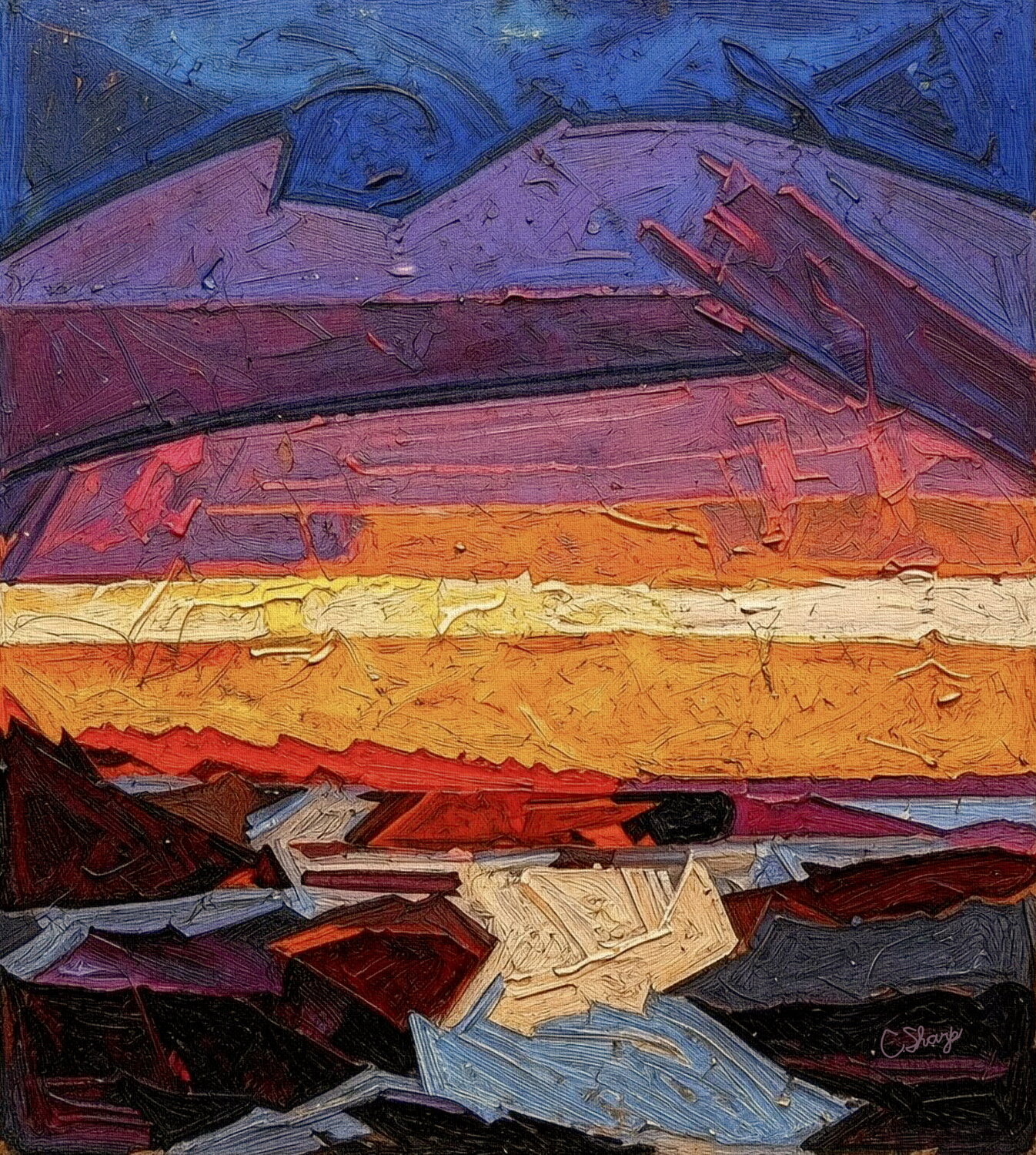 MOUNT RAINIER SUNSET…Giclee on Paper Christine Sharp Original painting for sale