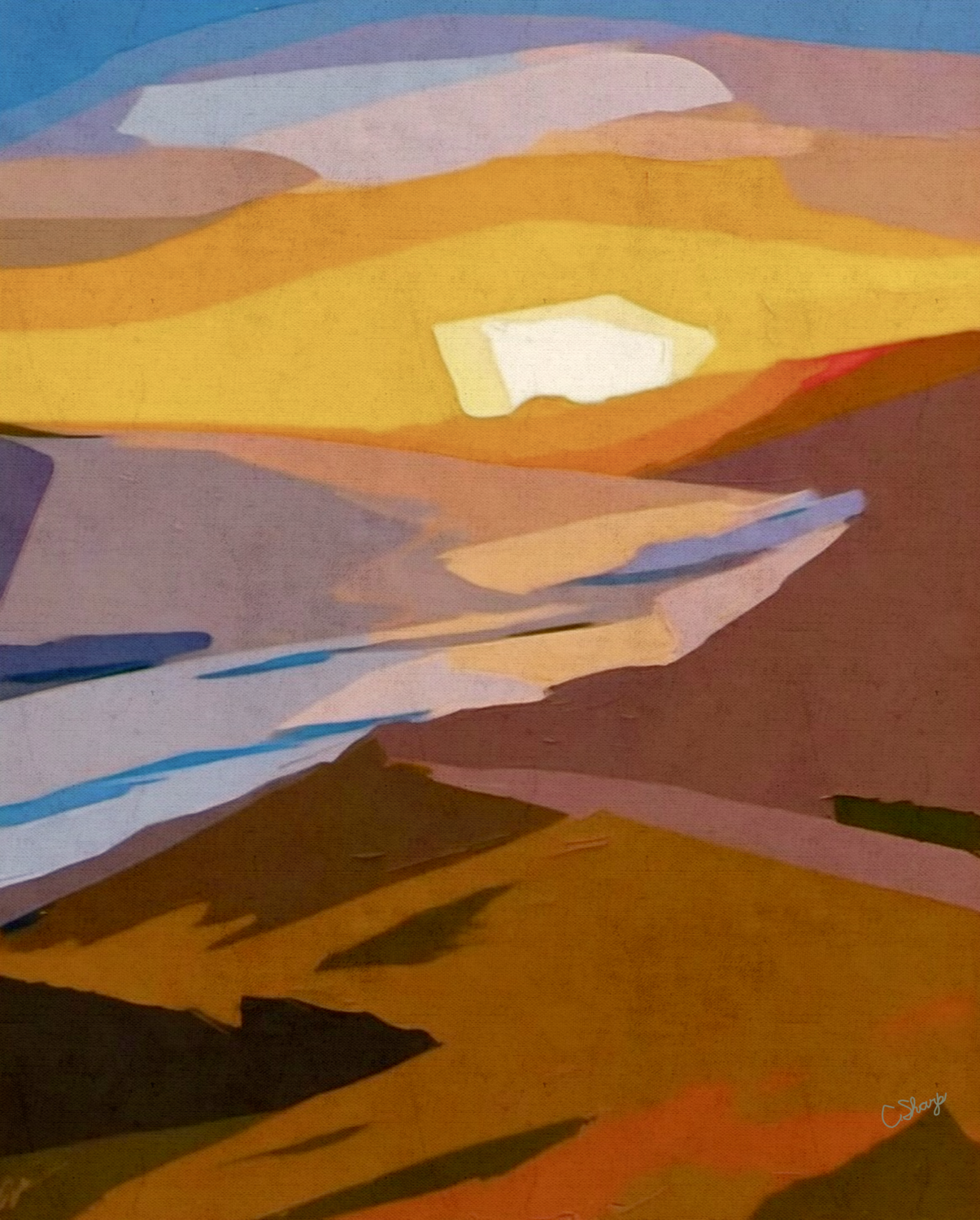 CANYON SUNSET Christine Sharp Original painting for sale