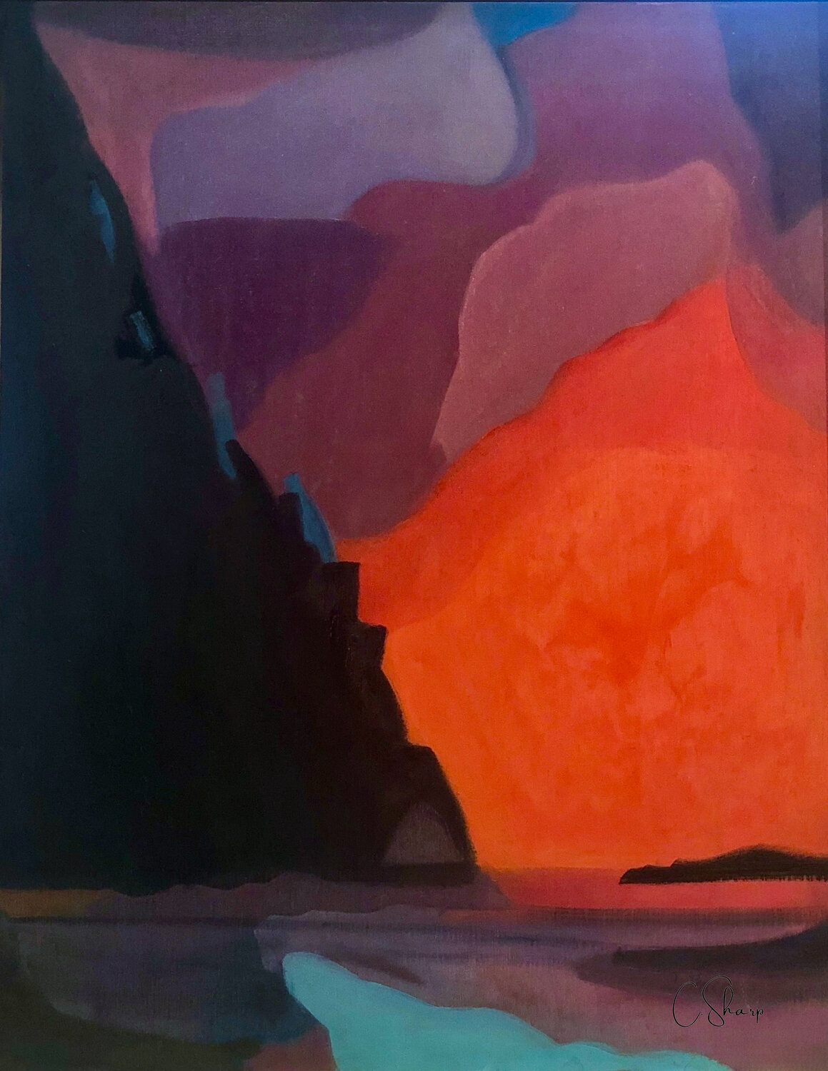 Sunset at Black Rock Christine Sharp Original painting for sale