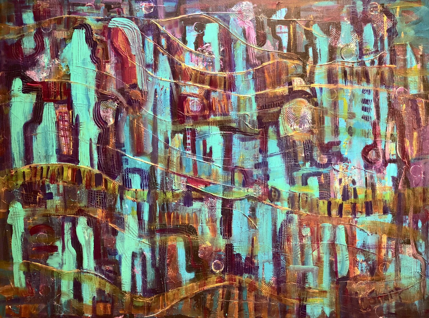 SURVEILLANCE Christine Sharp Original painting for sale