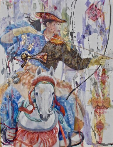 The Peaceful Warrior by Simona Marziani, Painting for Sale on Select