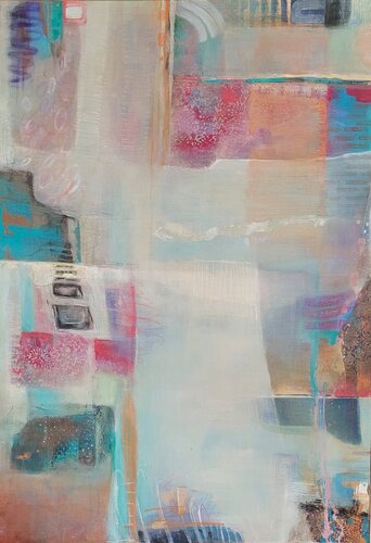 Abstract Series in blue by Simona Marziani, Painting for Sale on Select