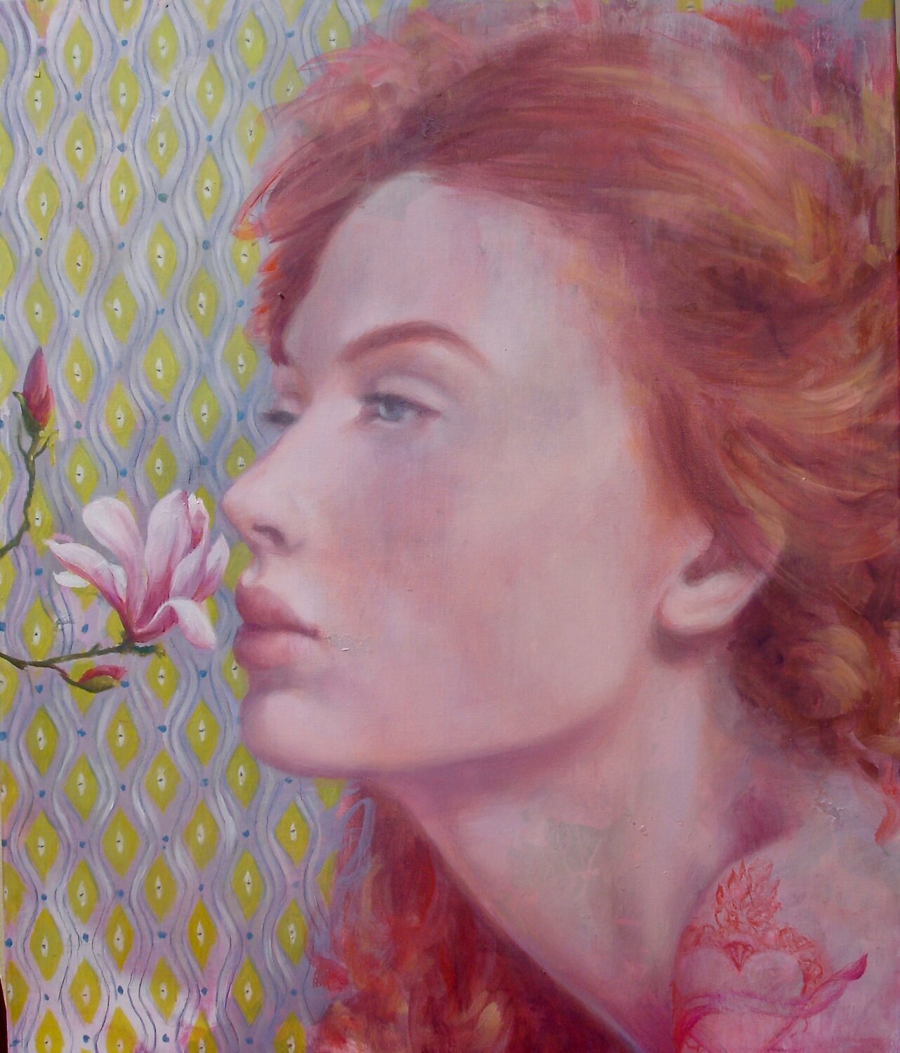 The red heart, sense of smell. Simona Marziani Original painting for sale