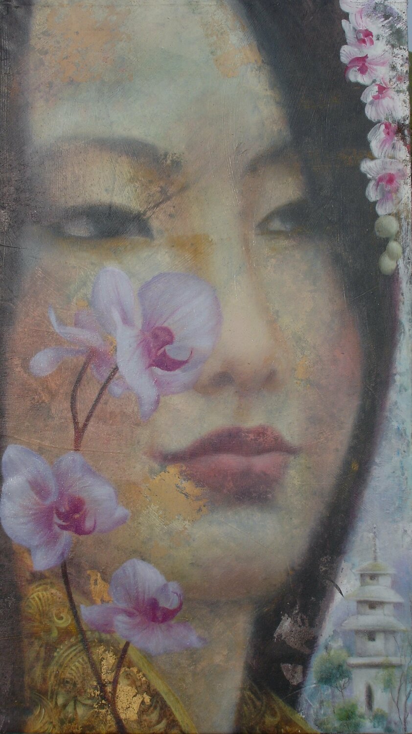 China Girl Simona Marziani Original painting for sale
