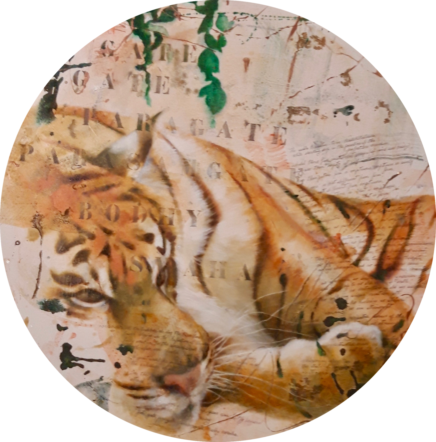 "Gate, Gate...." Round canvas Simona Marziani Original painting for sale
