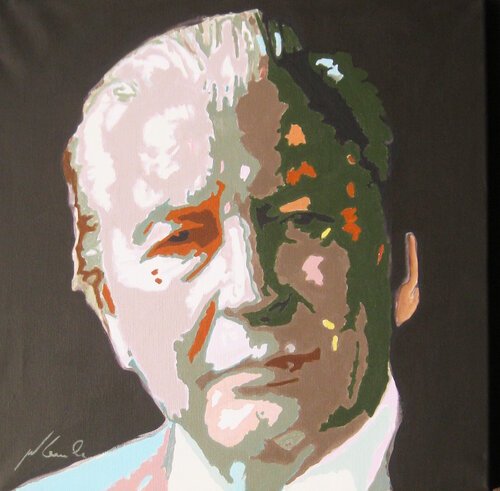 Kurt Georg Kiesinger by Willi Lemke, Painting for Sale on Select